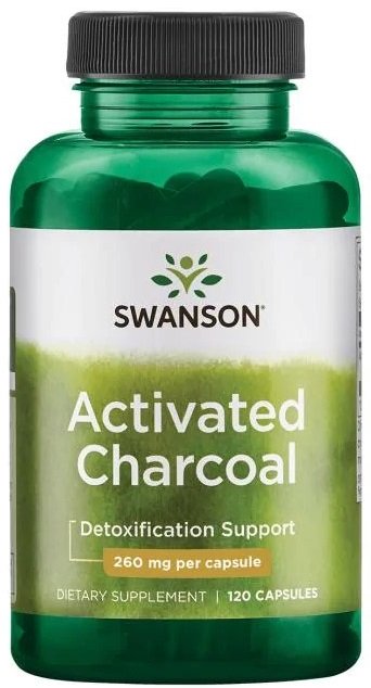 Swanson Activated Charcoal 260mg 120 caps