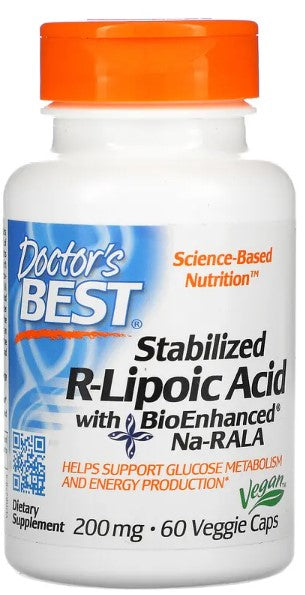 Doctor's Best Stabilized R-Lipoic Acid with Na-RALA 200mg 60 vcaps