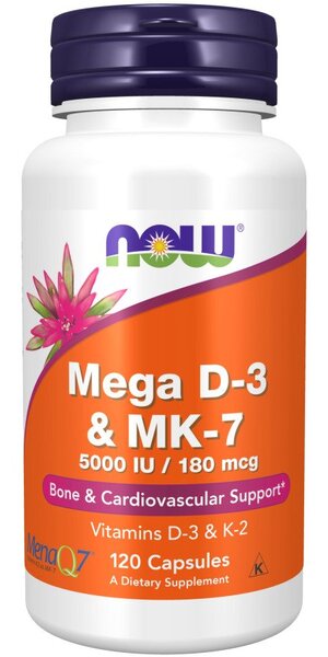 NOW Foods Mega D-3 & MK-7 120 caps