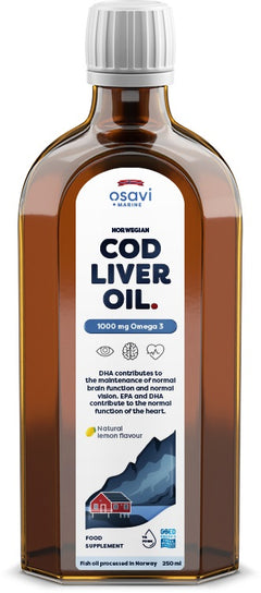 Osavi Norwegian Cod Liver Oil 1000mg Omega 3 (Lemon) 250 ml