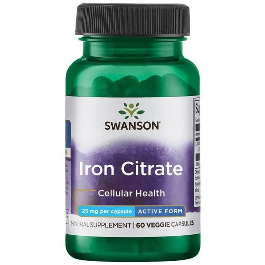 Swanson Iron Citrate 25mg 60 vcaps