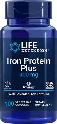 Life Extension Iron Protein Plus 300mg 100 vcaps
