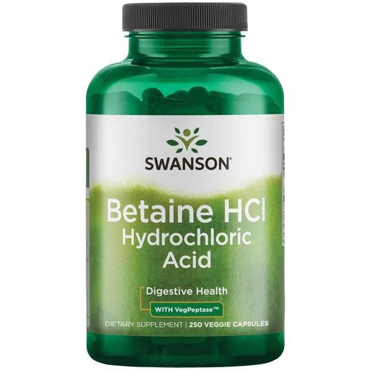 Swanson Betaine HCl Hydrochloric Acid 250 vcaps