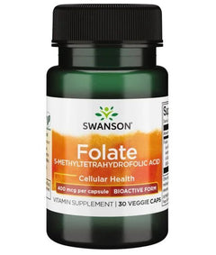 Swanson Folate (5-Methyltetrahydrofolic Acid) 400mcg 30 vcaps