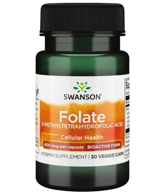 Swanson Folate (5-Methyltetrahydrofolic Acid) 400mcg 30 vcaps