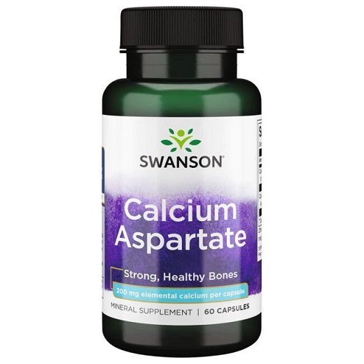 Swanson Calcium Aspartate 200mg Elemental Calcium 60 caps