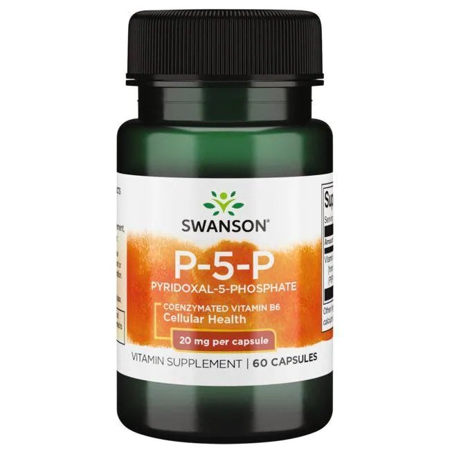 Swanson P-5-P (Pyridoxal-5-Phosphate) Coenzymated Vitamin B6 20mg 60 caps