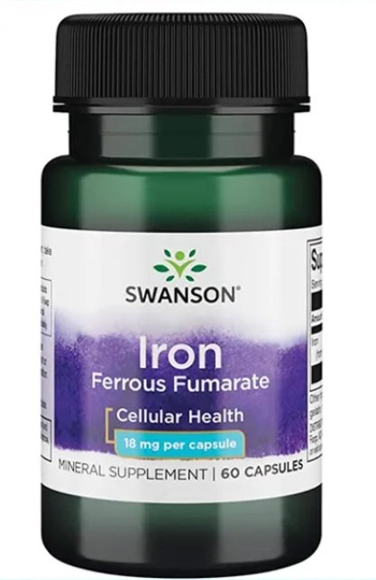 Swanson Iron (Ferrous Fumarate) 18mg 60 caps