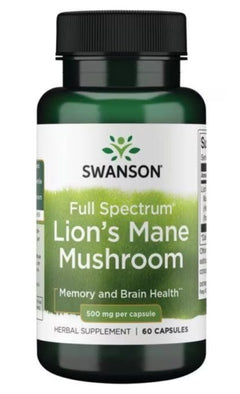 Swanson Full Spectrum Lion's Mane Mushroom 500mg 60 caps