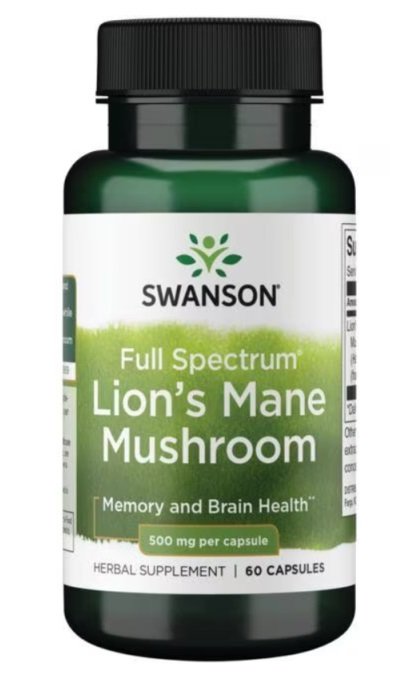 Swanson Full Spectrum Lion's Mane Mushroom 500mg 60 caps