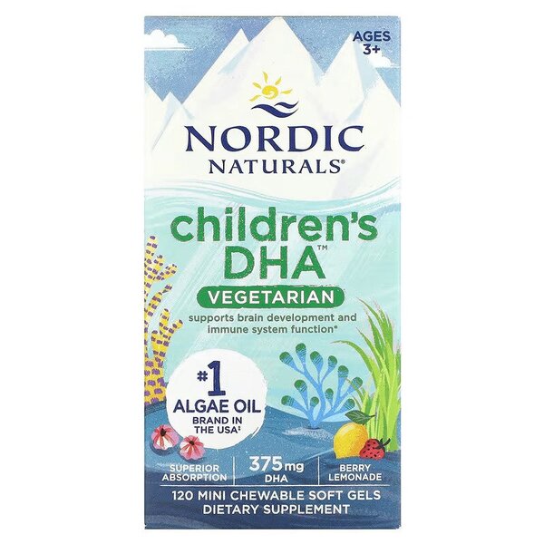 Nordic Naturals Children's DHA Vegetarian 375mg Berry Lemonade 120 chewables