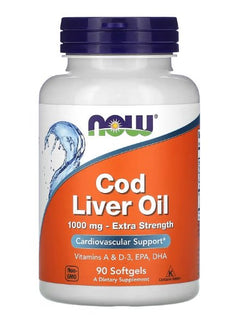 NOW Foods Cod Liver Oil 1000mg Extra Strength 90 softgels