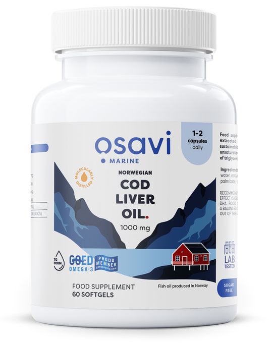 Osavi Norwegian Cod Liver Oil Softgels 1000mg (Lemon) 60 softgels