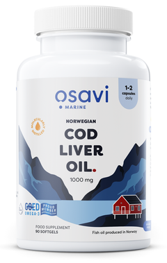 Osavi Norwegian Cod Liver Oil Softgels 1000mg (Lemon) 90 softgels