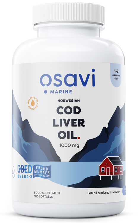 Osavi Norwegian Cod Liver Oil Softgels 1000mg (Lemon) 180 softgels
