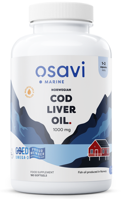 Osavi Norwegian Cod Liver Oil Softgels 1000mg (Lemon) 180 softgels