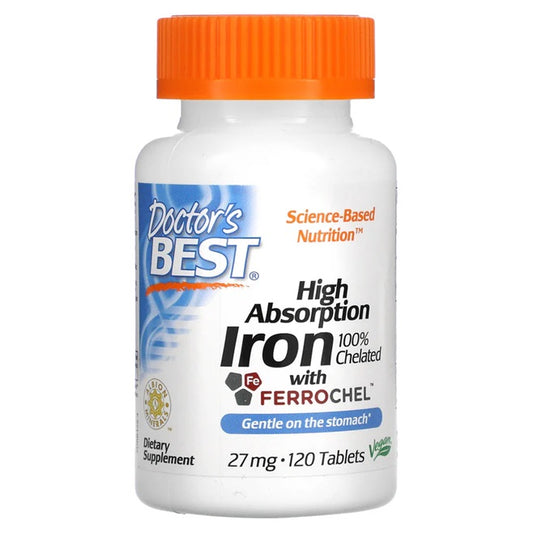 Doctor's Best High Absorption Iron 27mg 120 tablets