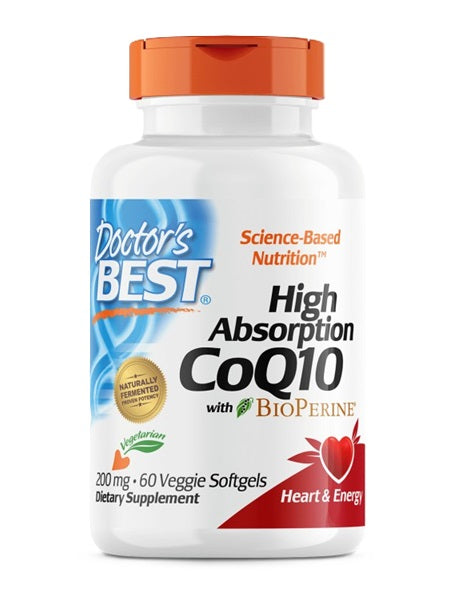 Doctor's Best High Absorption CoQ10 with BioPerine 200mg 60 veggie softgels