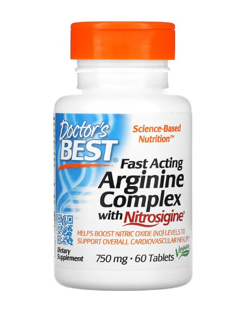 Doctor's Best Fast Acting Arginine Complex with Nitrosigine 750mg 60 tablets