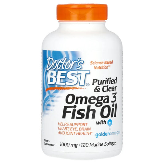 Doctor's Best Purified & Clear Omega 3 Fish Oil 1000mg 120 marine softgels