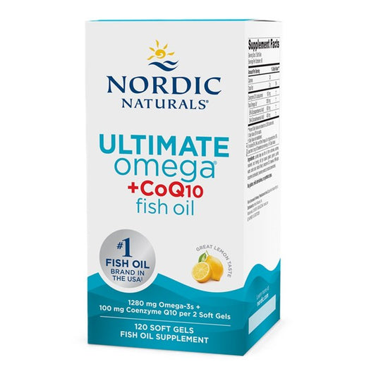 Nordic Naturals Ultimate Omega + CoQ10 1280mg Lemon 120 softgels