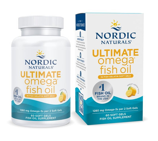 Nordic Naturals Ultimate Omega in Fish Gelatin 1280mg Lemon 60 softgels