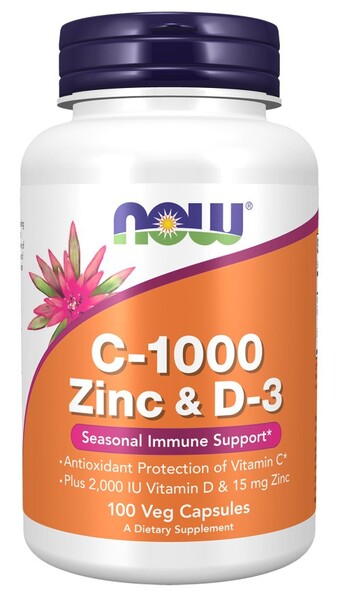 NOW Foods C-1000 Zinc & D-3 100 vcaps