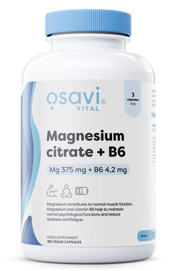 Osavi Magnesium Citrate + B6 375mg + 42mg 180 vcaps