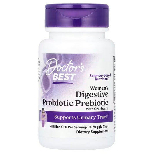 Doctor's Best Women's Digestive Probiotic Prebiotic With Cranberry 30 vcaps
