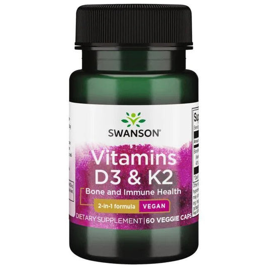 Swanson Vitamins D3 & K2 50mcg & 75mcg 60 vcaps