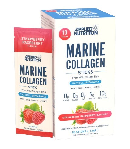 Applied Nutrition Marine Collagen Sticks Strawberry Raspberry 10 x 12g