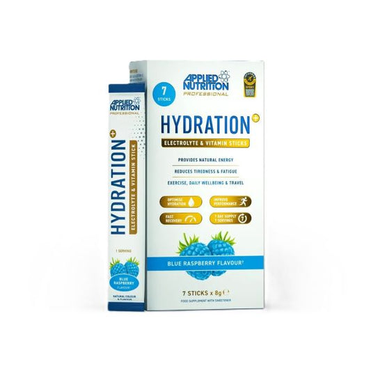 Applied Nutrition Hydration + Electrolyte & Vitamin Powder Stick Packs Blue Raspberry 7 x 8g