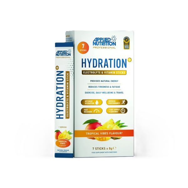 Applied Nutrition Hydration + Electrolyte & Vitamin Powder Stick Packs Tropical Vibes 7 x 8g