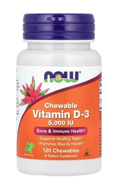 NOW Foods Vitamin D-3 5000 IU (Chewable) 120 chewables