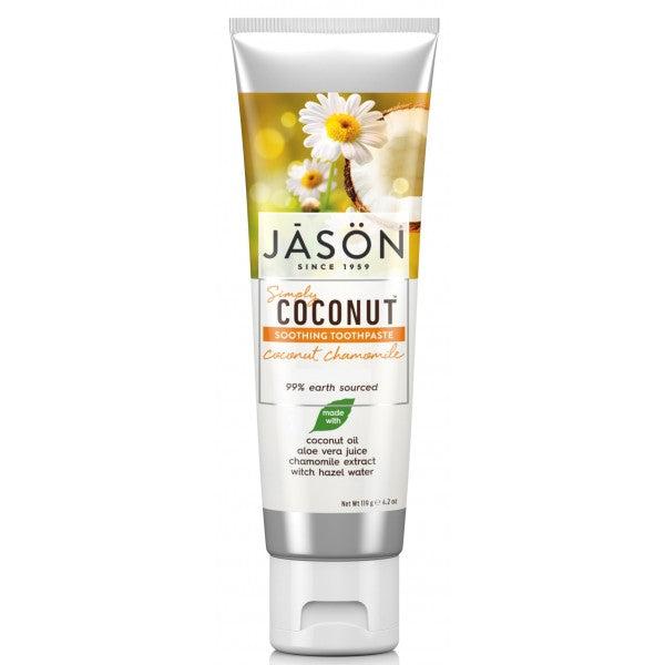 Jason Simply Coconut Soothing Toothpaste Coconut Chamomile (Fluoride Free) 119g