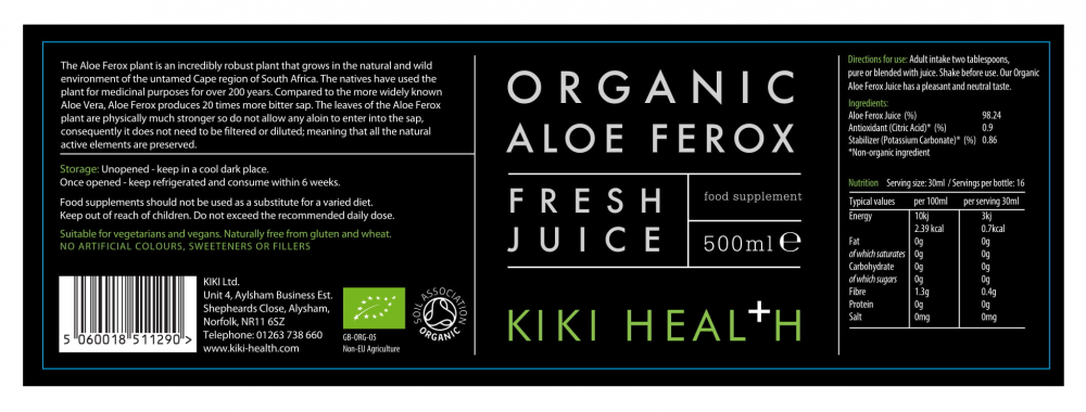 Kiki Health Organic Aloe Ferox 500ml