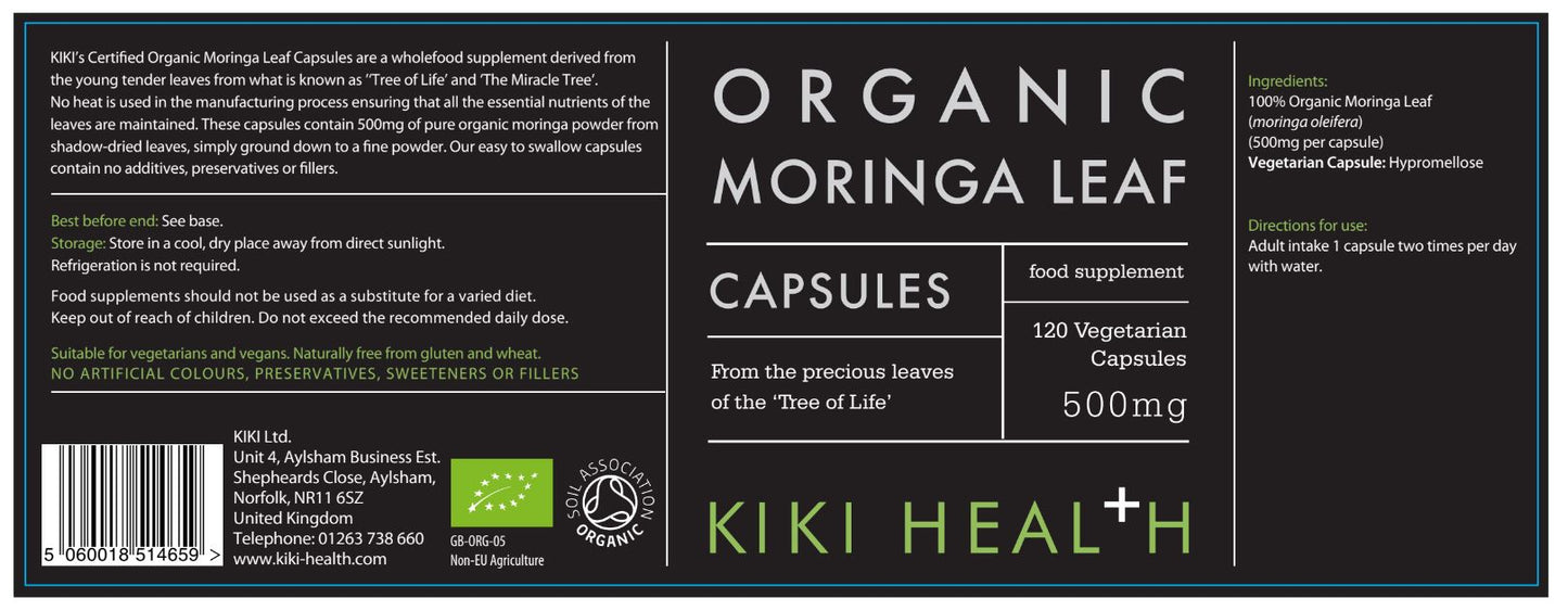 Kiki Health Organic Moringa Leaf Capsules 120's