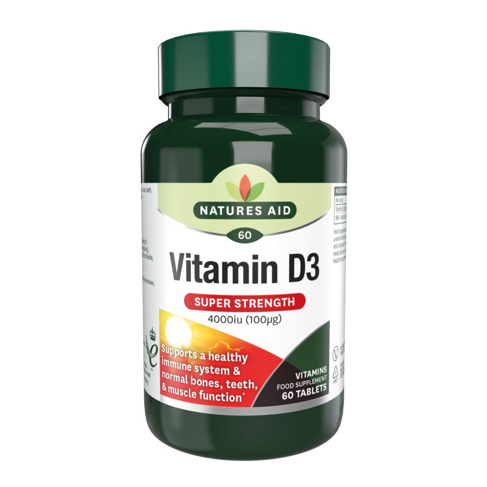 Natures Aid Vitamin D3 (Super Strength) 4000iu 60's