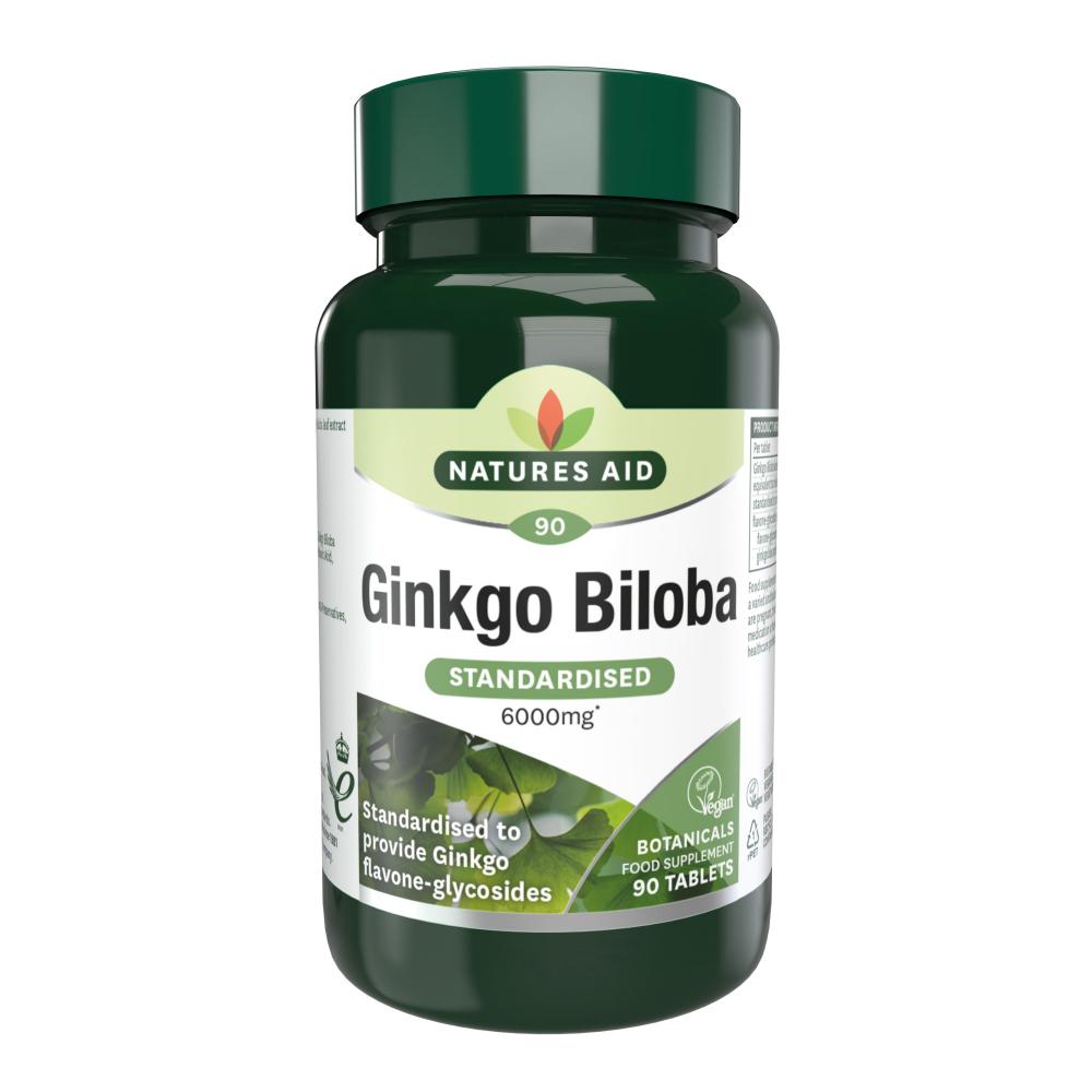 Natures Aid Ginkgo Biloba (Standardised) 6000mg 90's