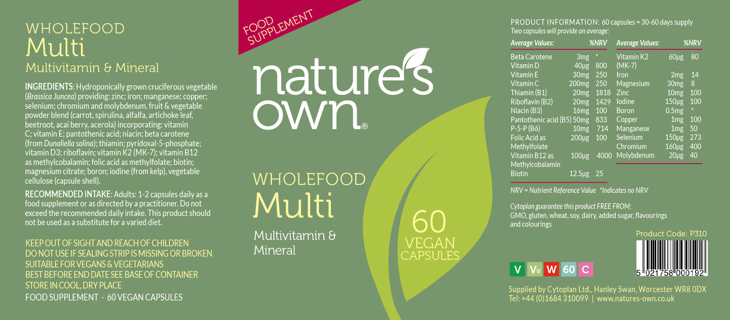 Nature's Own Wholefood Multi 60's