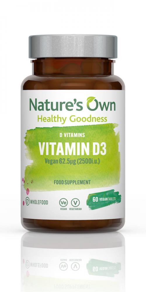 Nature's Own Vitamin D3 Vegan 2500iu 60's