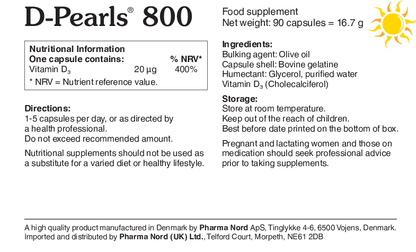 Pharma Nord D-Pearls 800 Bio-Vitamin D3 90's