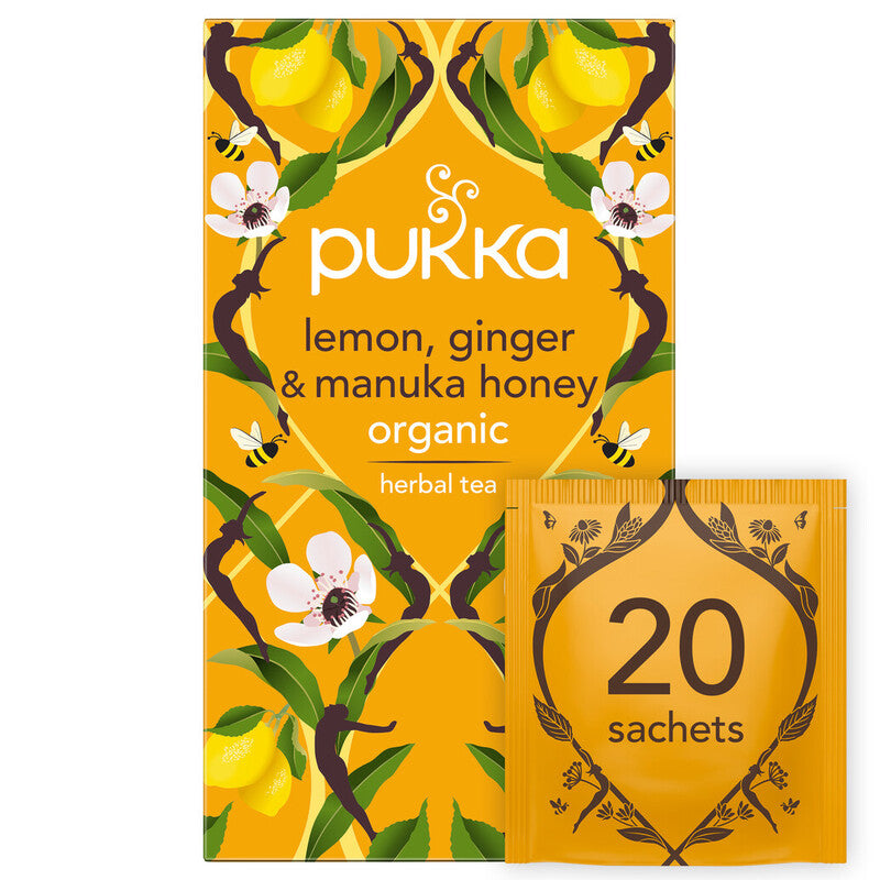 Pukka Herbs Lemon, Ginger & Manuka Honey Organic Herbal Tea x 20 Sachets