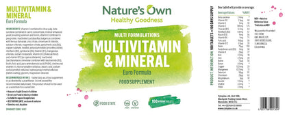 Nature's Own Multivitamin & Mineral: Euro Formula 100's