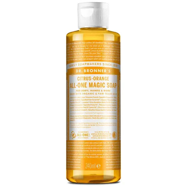 Dr Bronner's Magic Soaps 18-in-1 Hemp Citrus Orange Pure-Castile Liquid Soap