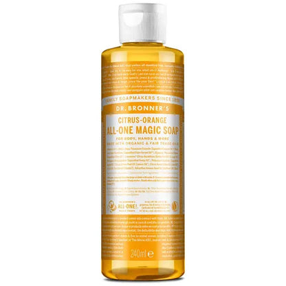 Dr Bronner's Magic Soaps 18-in-1 Hemp Citrus Orange Pure-Castile Liquid Soap