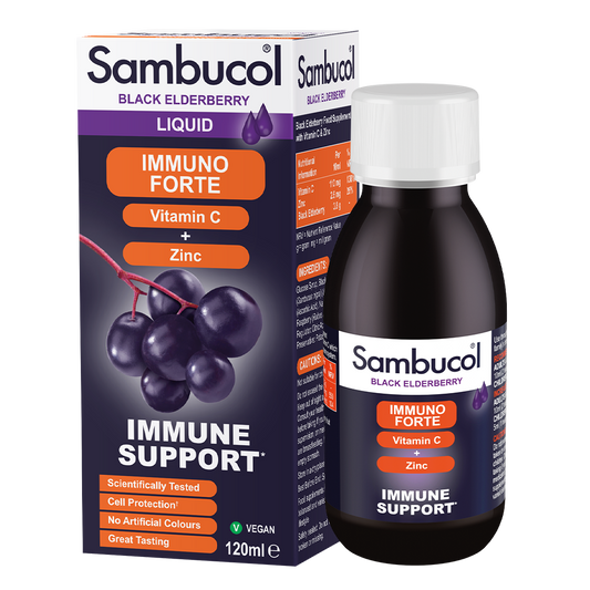 Sambucol Immuno Forte Vitamin C + Zinc Immune Support Liquid 120ml