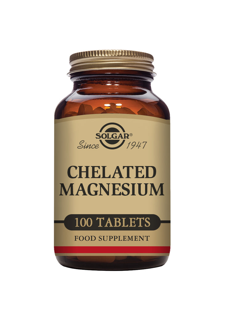 Solgar Chelated Magnesium Bisglycinate Highly Absorbable Supplement (100 Tablets)