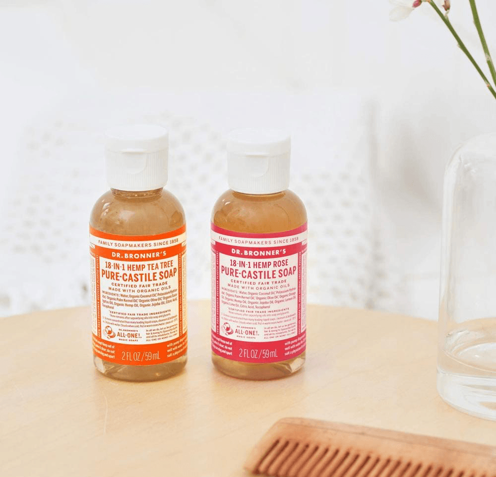 Dr Bronner's Magic Soaps 18-in-1 Hemp Tea Tree Pure-Castile Liquid Soap 60ml - Approved Vitamins