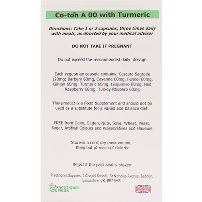 Practitioner Supplies Co-Ton A 00 with Turmeric 600mg (Green) 100's